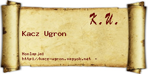 Kacz Ugron névjegykártya